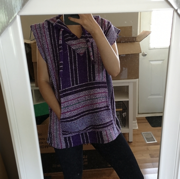 UO Urban Renewal - Woven Baja Sweater Tunic - Picture 3 of 8